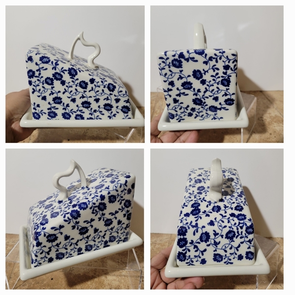 LRG HAXBY ENGLAND COVERED PORCELAIN CHEESE WEDGE Container - Picture 2 of 4